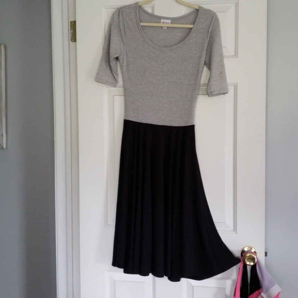 Lularoe black and grey dress